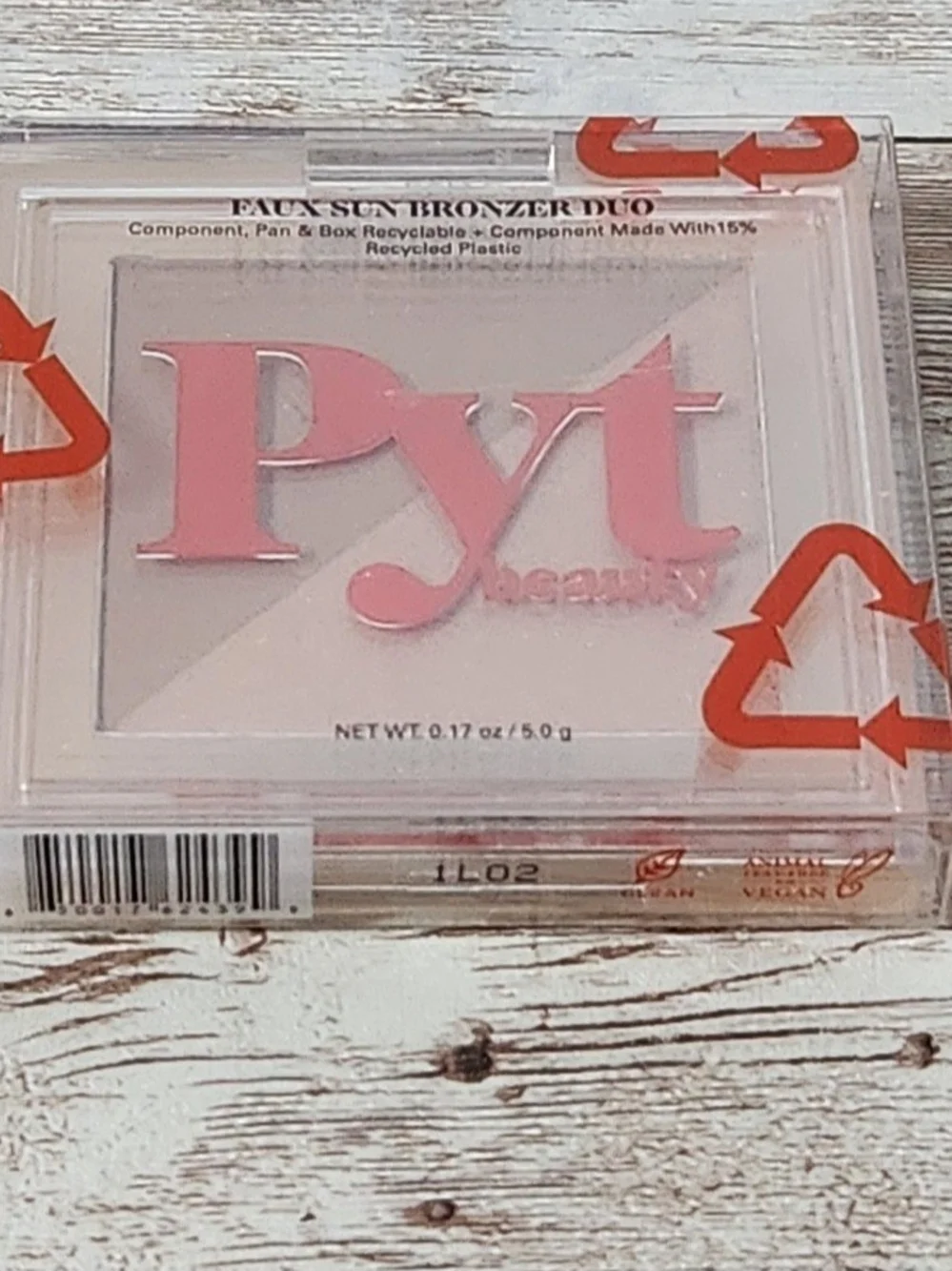 New PYT Beauty Powder Faux Sun Bronzer Duo BALI Matte & Shimmer .17 oz